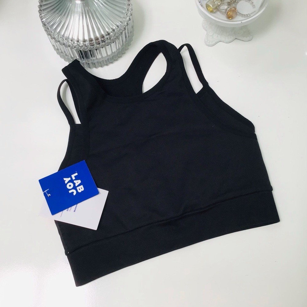 JoyLab Black Seamless Fitness Bra Top Sz S NWT